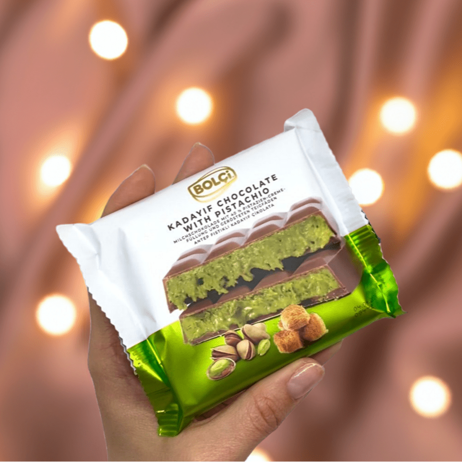 Antep Pistachio & Kadayif Dubai Chocolate Bar - Unique Middle Eastern Delight - TryAladdin