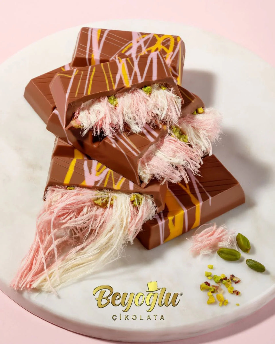 Beyoglu | Angel Hair Milky Chocolate with Cotton Candy and Pistachio Cream - TryAladdin