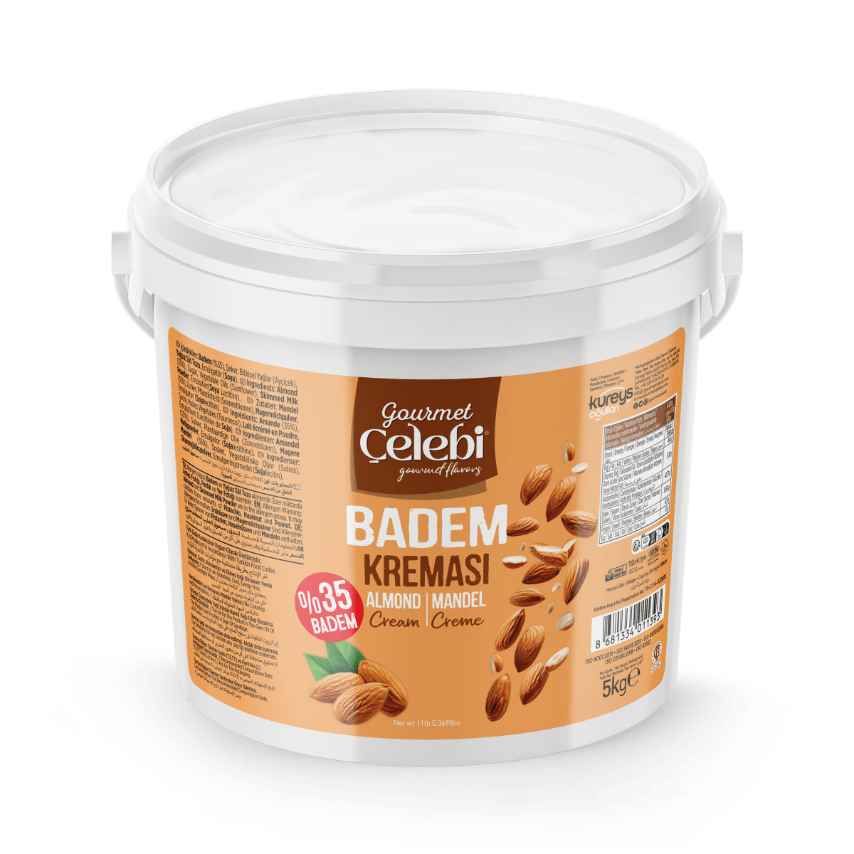 Celebiogullari Professional Almond Cream (35% Almond) - 500g, 1kg & 5kg Buckets - TryAladdin