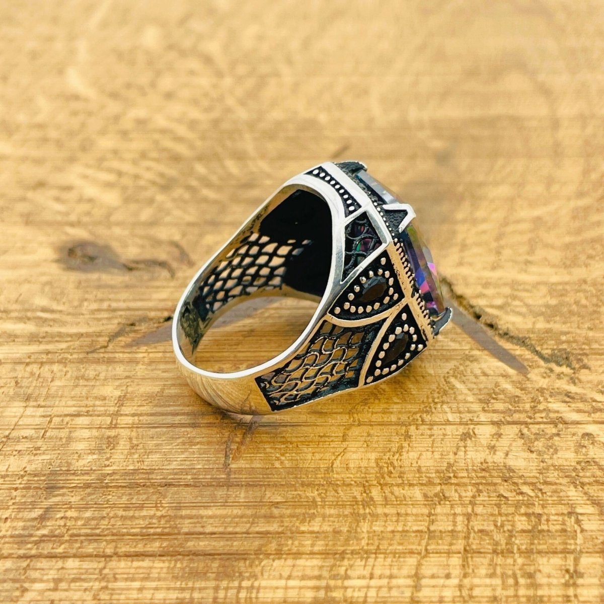 Mystic Topaz Silver Ring - TryAladdin