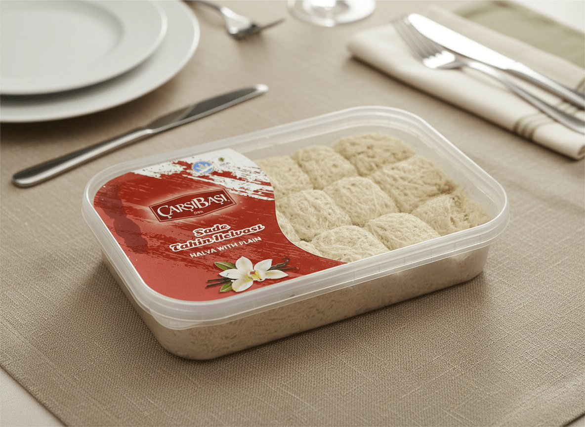 Premium Classic Plain Tahini Halva (Sade Helva) - 400g Block - TryAladdin