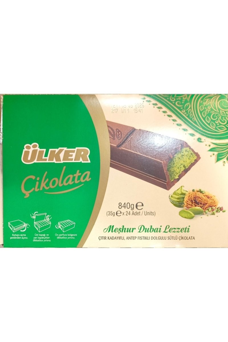 Ulker Dubai Chocolate with Antep Pistachio and Crispy Kataifi - 35g - TryAladdin