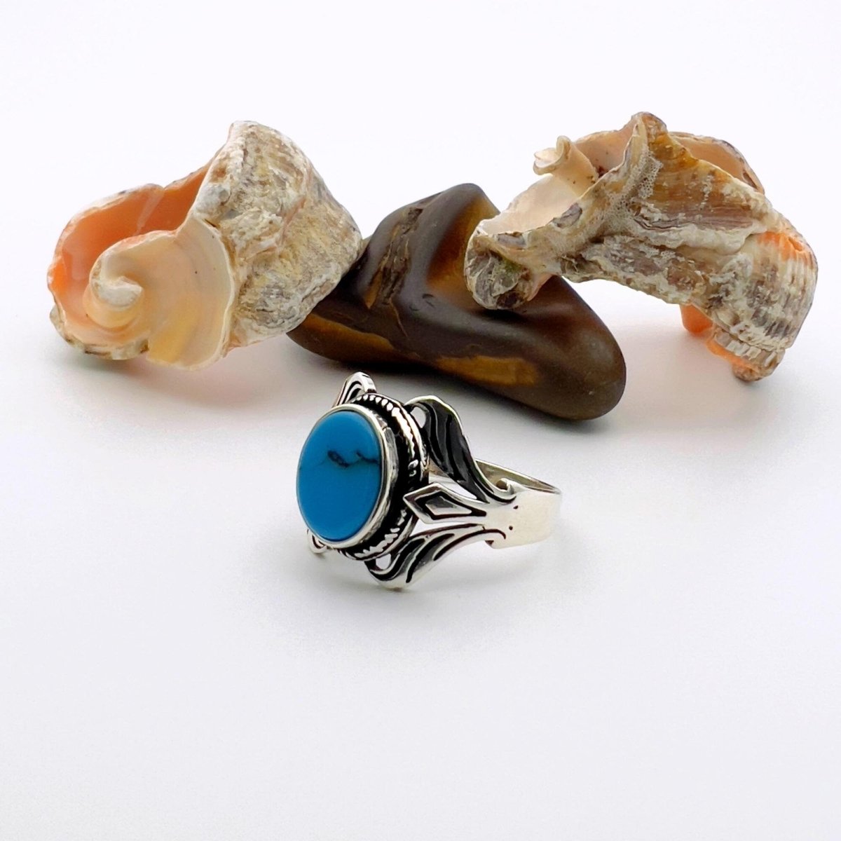 Unisex Blue Turquoise Stone Ring - TryAladdin