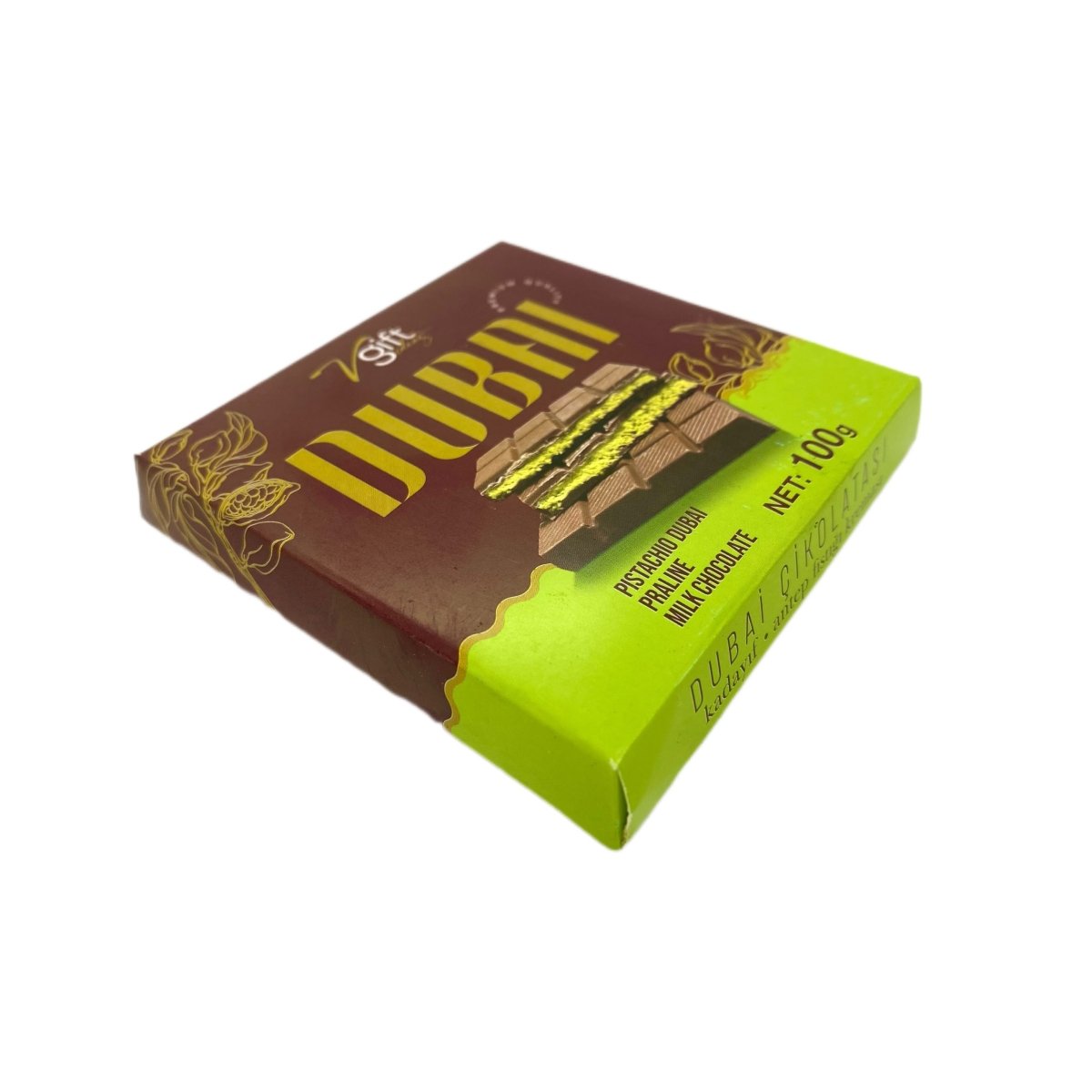 V - Gift Pistachio Praline Dubai Chocolate Bar – Crispy & Nutty Delight - TryAladdin