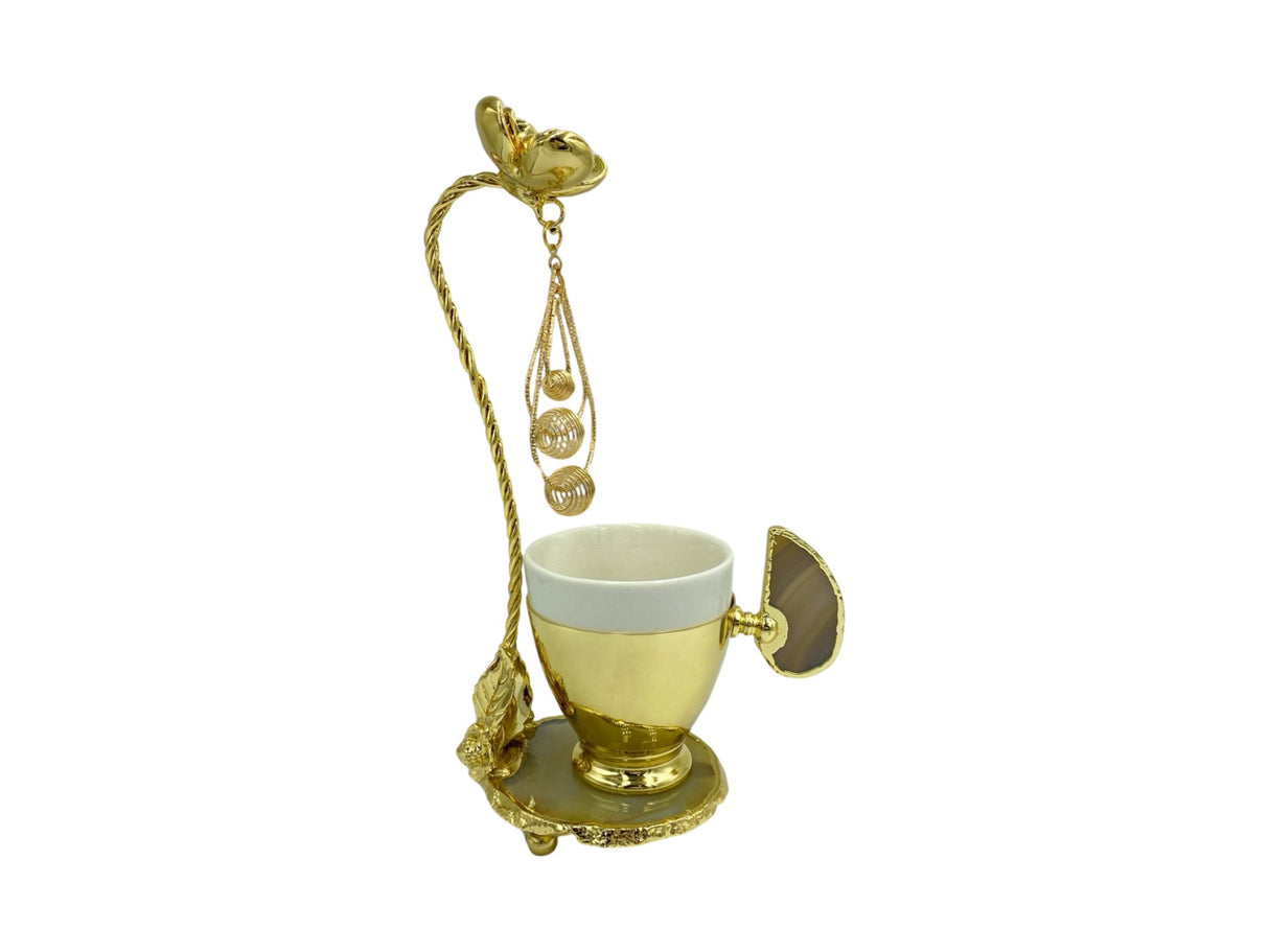 Lavina | Turkish Coffee Cup With Dangling Flower Design - TryAladdin