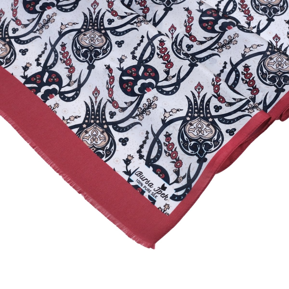 Sirali Lale Breathable Silk Scarf in Blood Red Color - TryAladdin