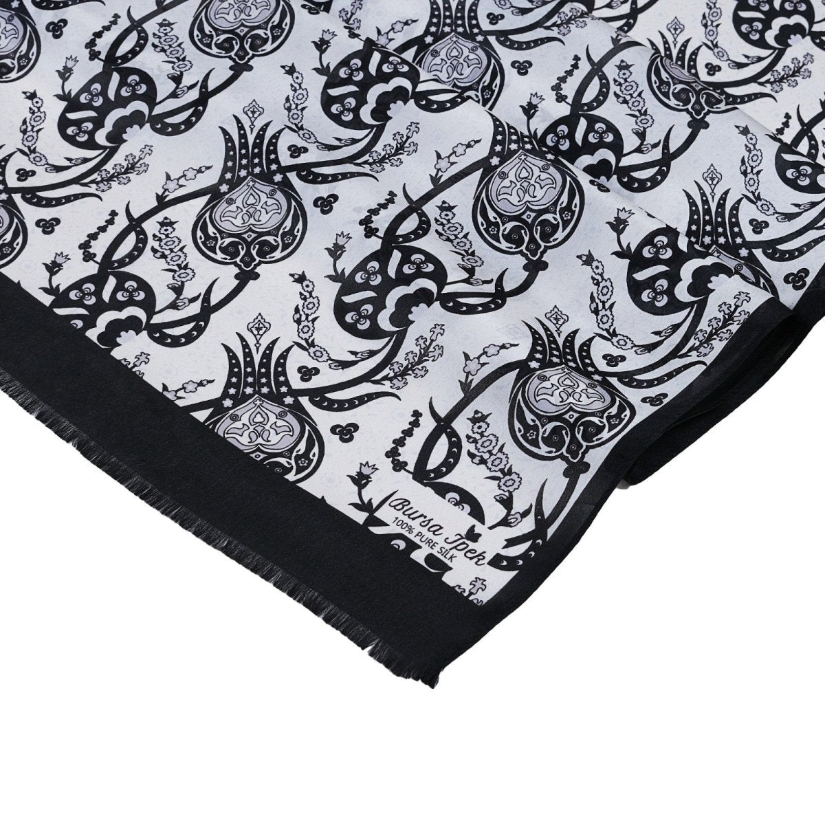Sirali Lale Breathable Silk Scarf in Charcoal Color - TryAladdin