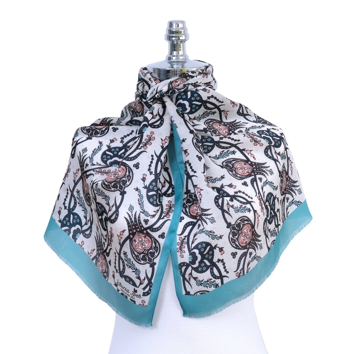 Sirali Lale Breathable Silk Scarf in Sapphire Blue Color - TryAladdin