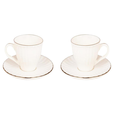 Acar | Porcelain Turkish Coffee Set of Two - Charisma - White - TryAladdin