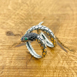 Adjustable Onyx Snake Ring - TryAladdin