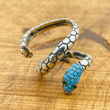 Adjustable Turquoise Snake Ring - TryAladdin