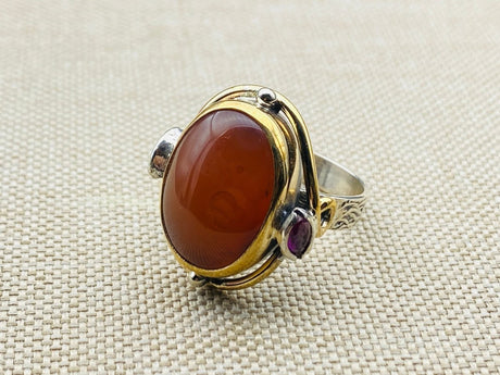 Agate Stone Ladies Silver Ring - TryAladdin