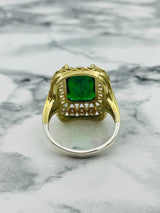 Istanbul Jewelry | Emerald Handmade Vintage Silver Ring - TryAladdin