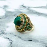 Istanbul Jewelry | Malachite Ottoman Style Silver Jewelry Set - TryAladdin