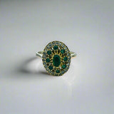 Istanbul Jewelry | Emerald Ottoman Style Handmade Silver Ring - TryAladdin