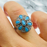 Istanbul Jewelry | Turquoise Ottoman Style Handmade Silver Ring - TryAladdin