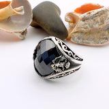 Black Onyx Double Headed Eagle Men's Ring - TryAladdin