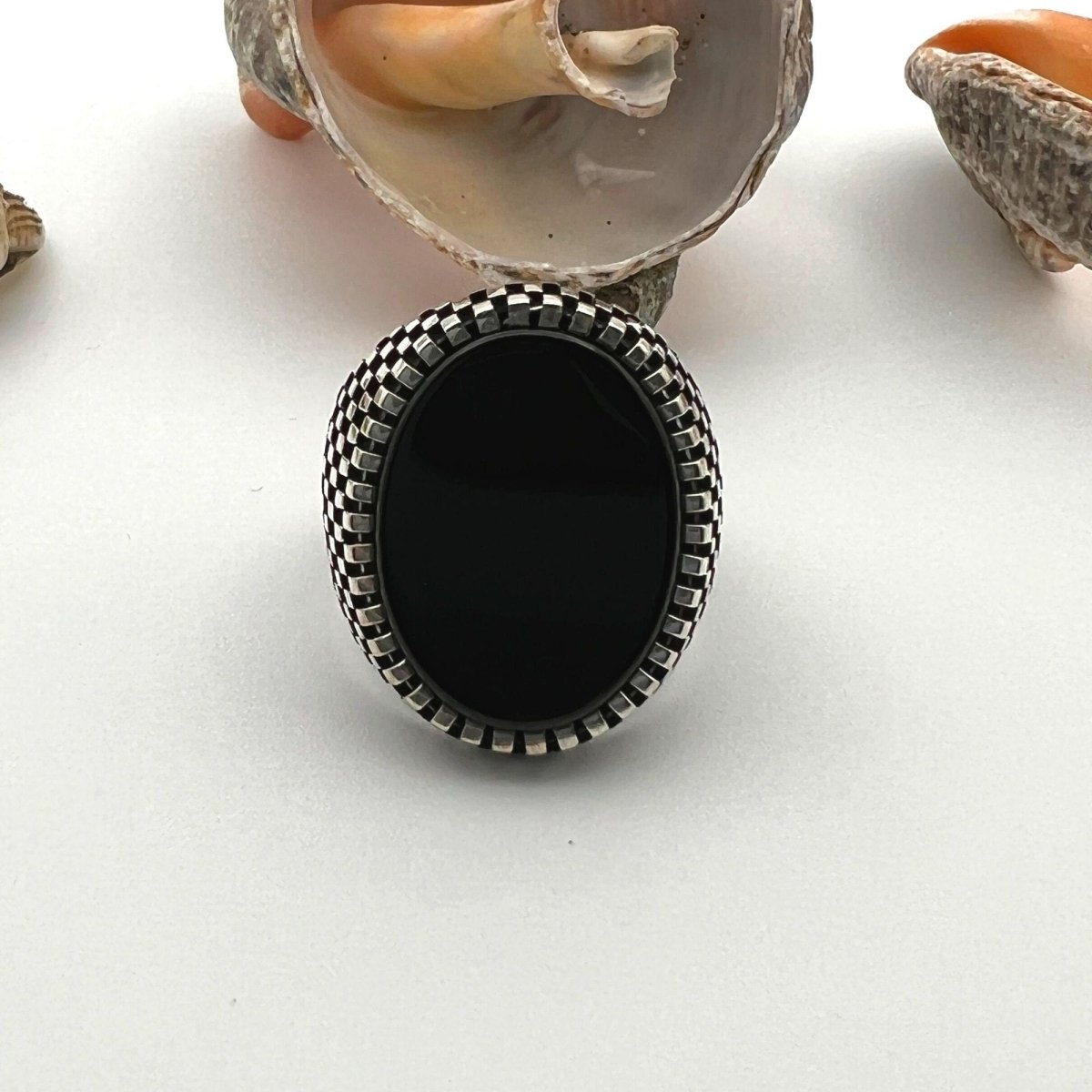 Black Onyx Men's Silver Ring - TryAladdin