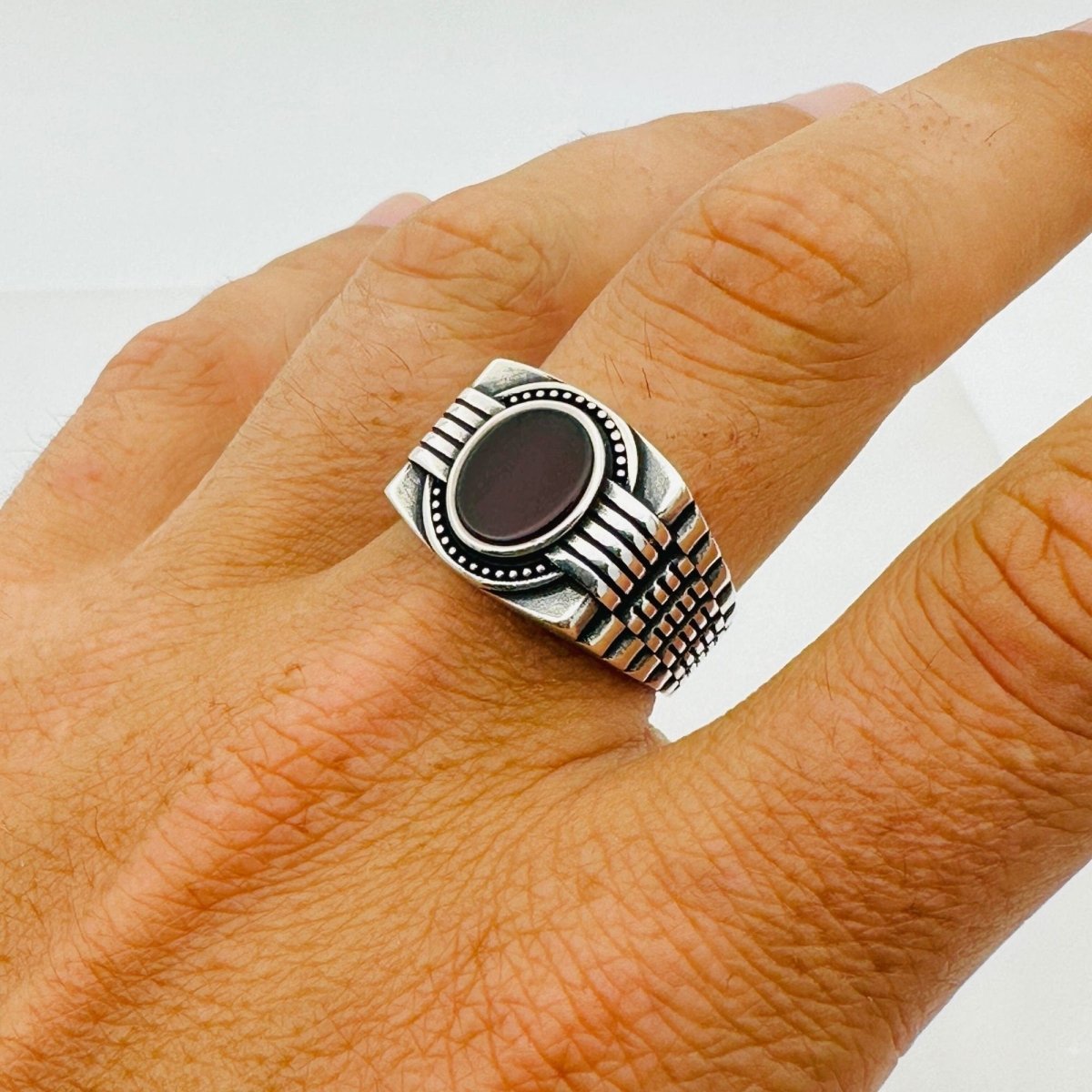 Black Onyx Stone Men's Ring - TryAladdin