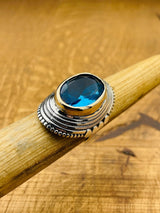 Blue Aquamarine Ring - TryAladdin