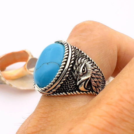 Blue Turquoise Square Ring - TryAladdin