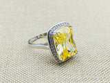 Citrine Ladies Silver Ring - TryAladdin