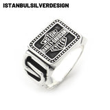 Discover the Essence of Freedom with our 925K Sterling Silver Harley Davidson Ring - TryAladdin