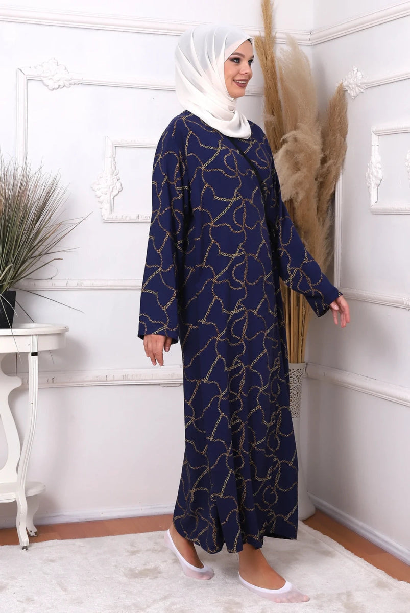 Double Breasted Collar, Cotton Viscose, Tied from the Side Prayer Dress - TryAladdin