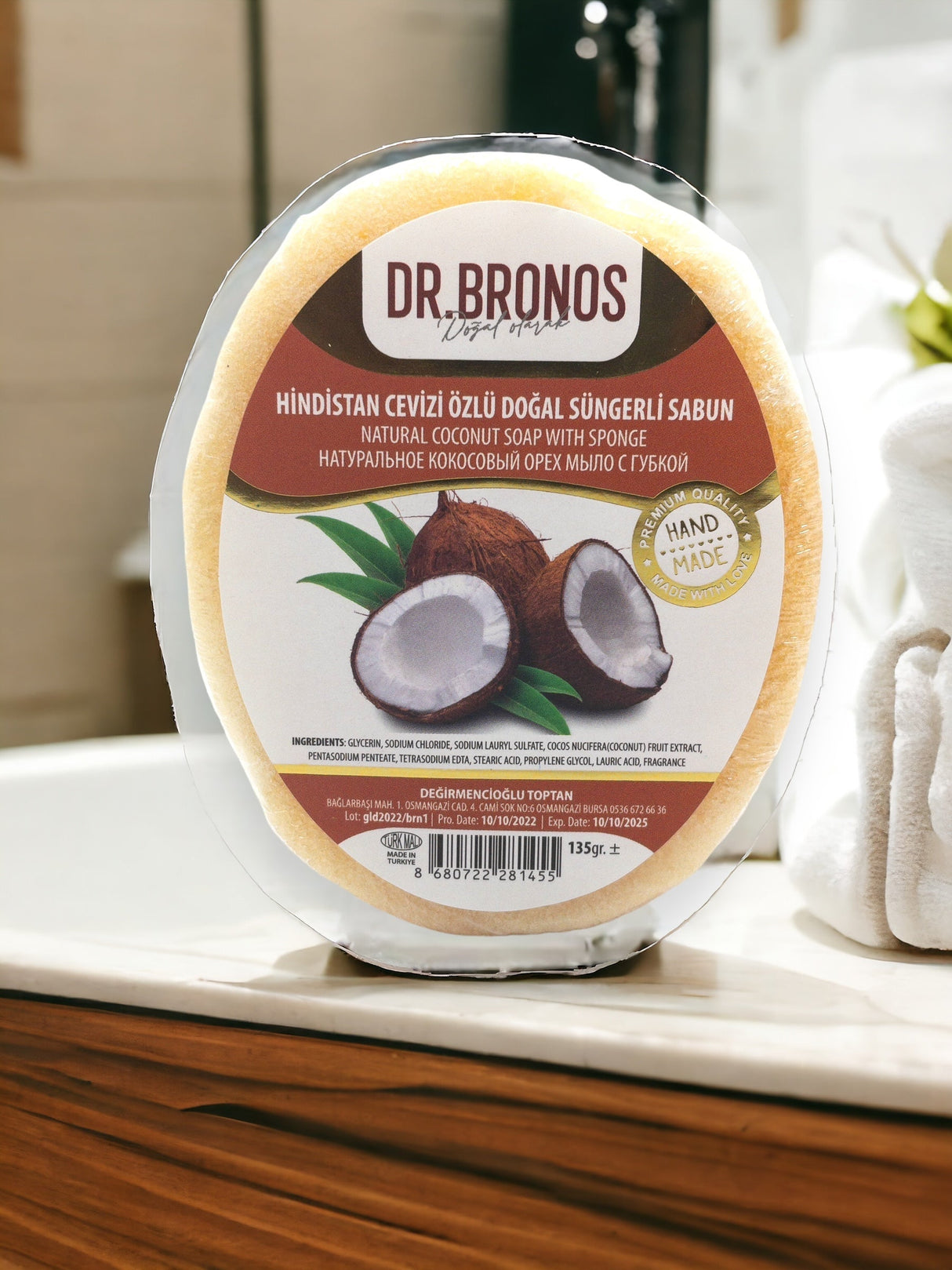 Dr. Bronos | Natural Coconut Soap with Sponge - TryAladdin