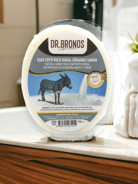 Dr. Bronos | Natural Donkey Milk Soap with Sponge - TryAladdin