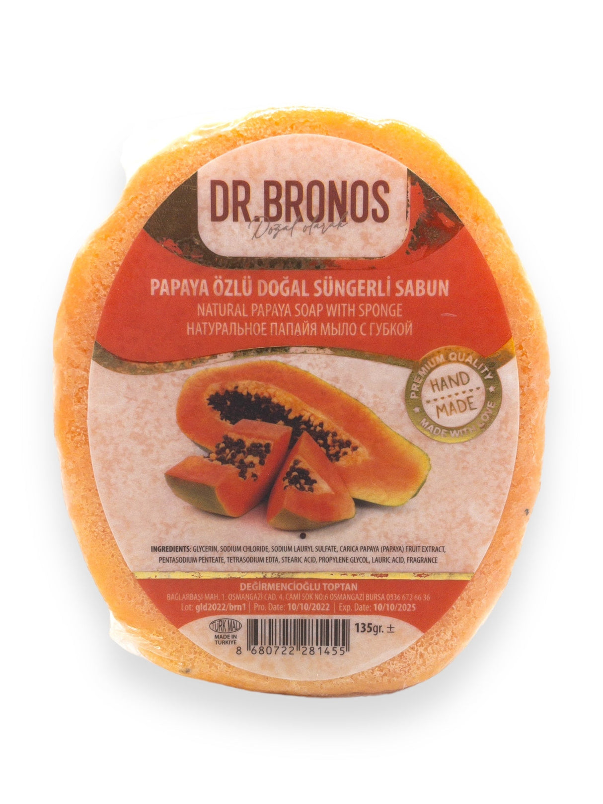 Dr. Bronos | Natural Papaya Soap with Sponge - TryAladdin