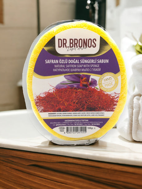 Dr. Bronos | Natural Saffron Soap with Sponge - TryAladdin