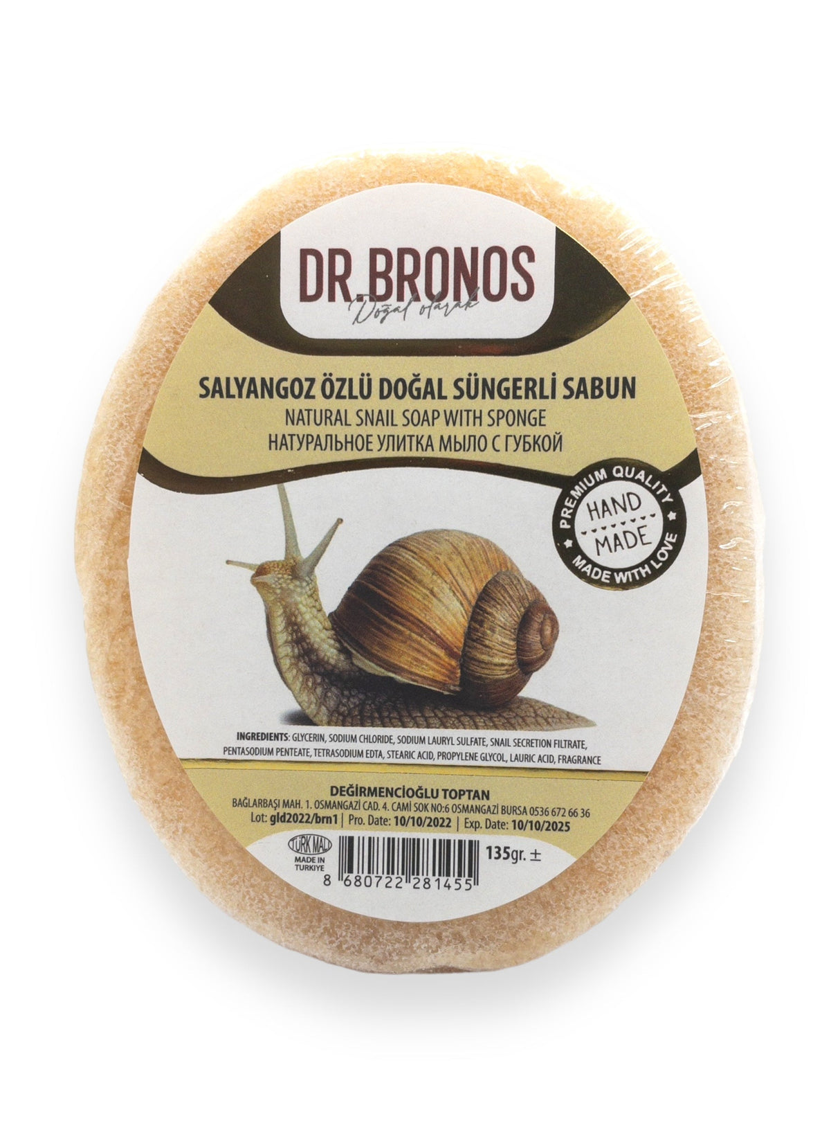 Dr. Bronos | Natural Snail Soap with Sponge - TryAladdin