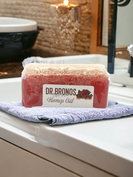 Dr. Bronos | Red Rose Soap with Natural Pumpkin Loofah - TryAladdin