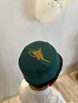 Hard Embroidered Children's Prayer Cap with Ottoman Tugra Design