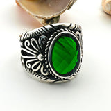 Green Zircon Stone Men's Ring - TryAladdin