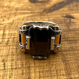 Handmade Men's Turkish Black Onyx Silver Ring - TryAladdin