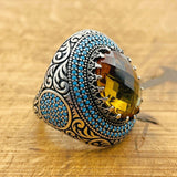 Handmade Ottoman Multi - Color Zultanite Stone Men's Ring - TryAladdin