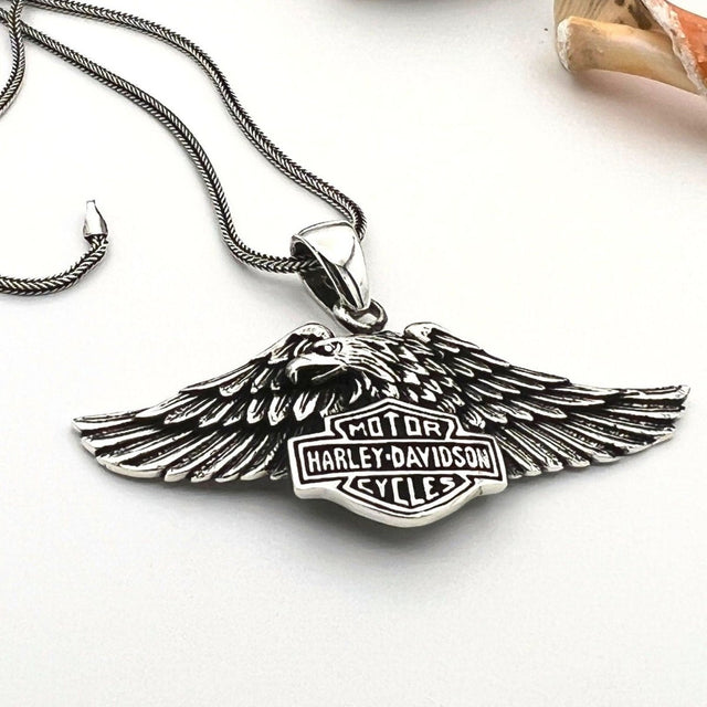 Harley Davidson 925 Sterling Silver Necklace - TryAladdin