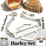 Harley Davidson Set - Ring, Necklace, Silver Bracelet - TryAladdin