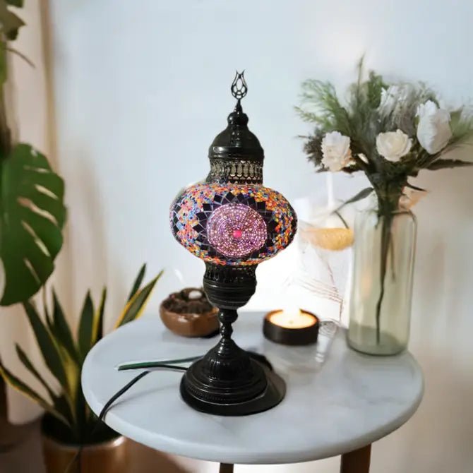 HND Handicraft | Handmade Turkish - Moroccan Mosaic Table Lamp - TryAladdin