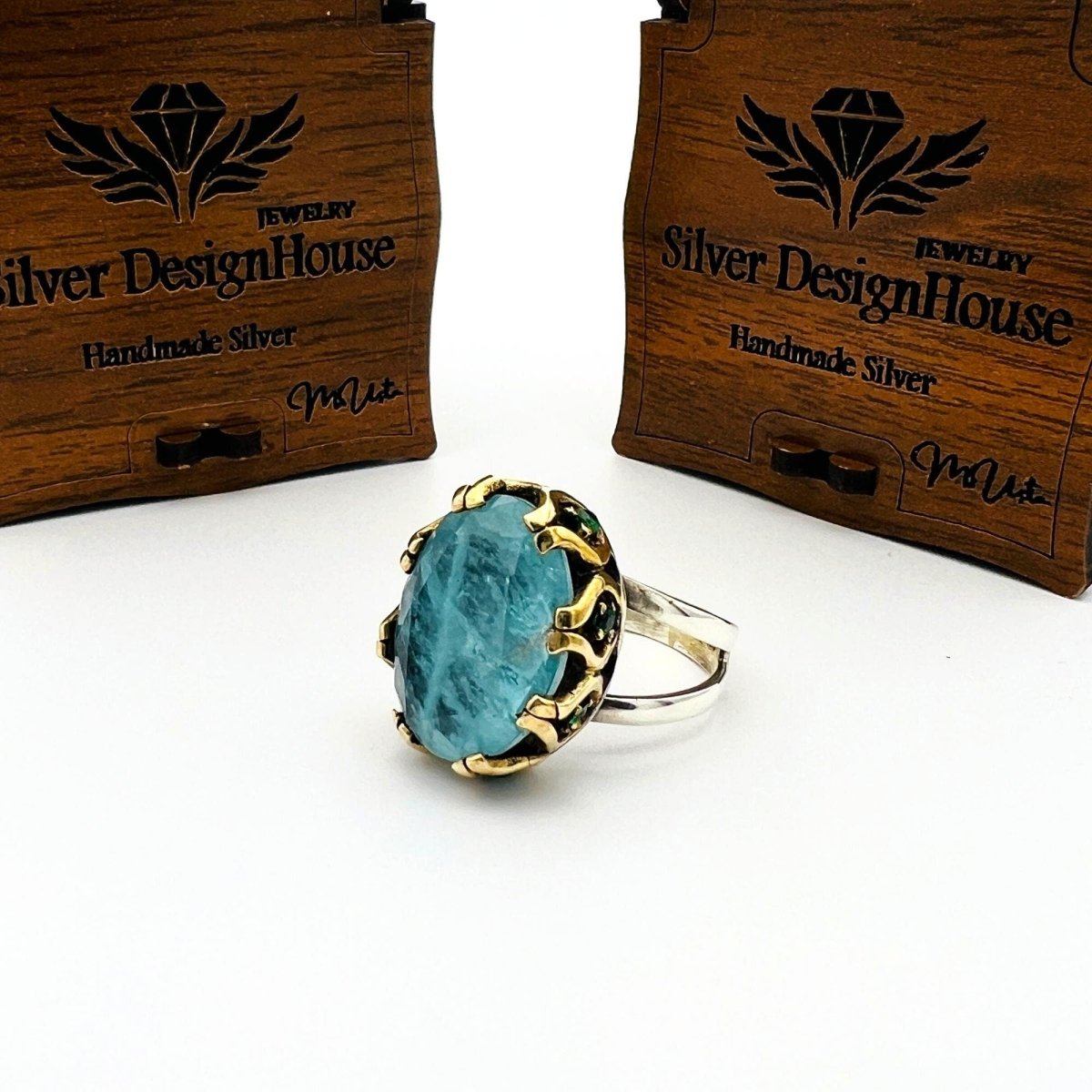 Light Blue Tourmaline Stone WoMen's Ring - TryAladdin