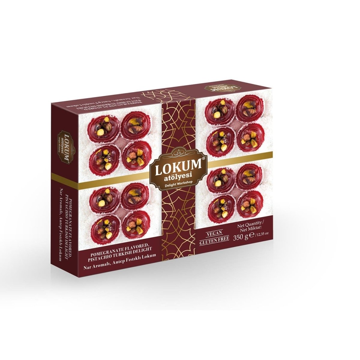 Lokum Atolyesi | Pomegranate Flavored Turkish Delight with Pistachio - TryAladdin