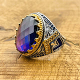 Men’s Amethyst Oval Ring - TryAladdin