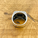 Men's Black Onyx Silver Ring - TryAladdin