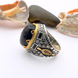 Men's Black Onyx Silver Ring - TryAladdin