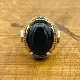 Men's Black Onyx Sterling Silver Ring - TryAladdin