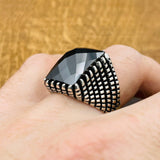 Men's Black Zircon Ottoman Ring - TryAladdin