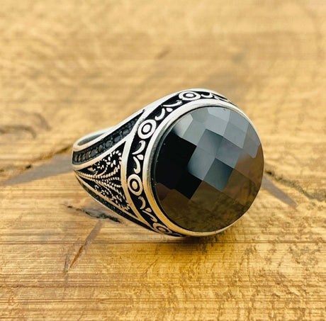 Men's Black Zircon Ring - TryAladdin