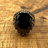 Men's Black Zircon Silver Ring - TryAladdin